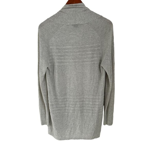 THEORY Cardigan Silk Blend Heather Gray Open Front Knitted Size Med - Picture 7 of 10